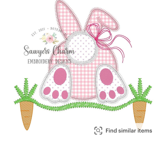 Girls Easter Bunny Tail Applique Shirt